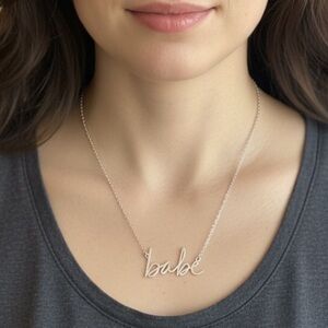✨ "Babe" Script Necklace — Sterling Silver Plated Boutique Jewelry! ✨